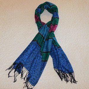 Classic/Beautiful Multi Color, Animal Print Scarf/ Approximately 70 X 27 inches